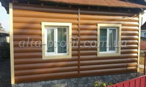 Отделка дома сайдингом под блок хауз. Block House дуб светлый от Альта-Профиль.