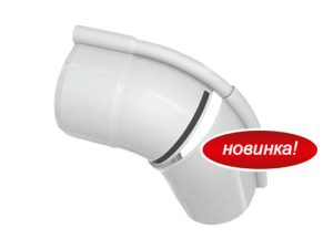 Кут ринви регульований Еліт 120-145 градусів 125 мм Білий, Альта-Профіль