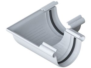 Кут ринви Еліт 90 градусів 125 мм Білий, Альта-Профіль